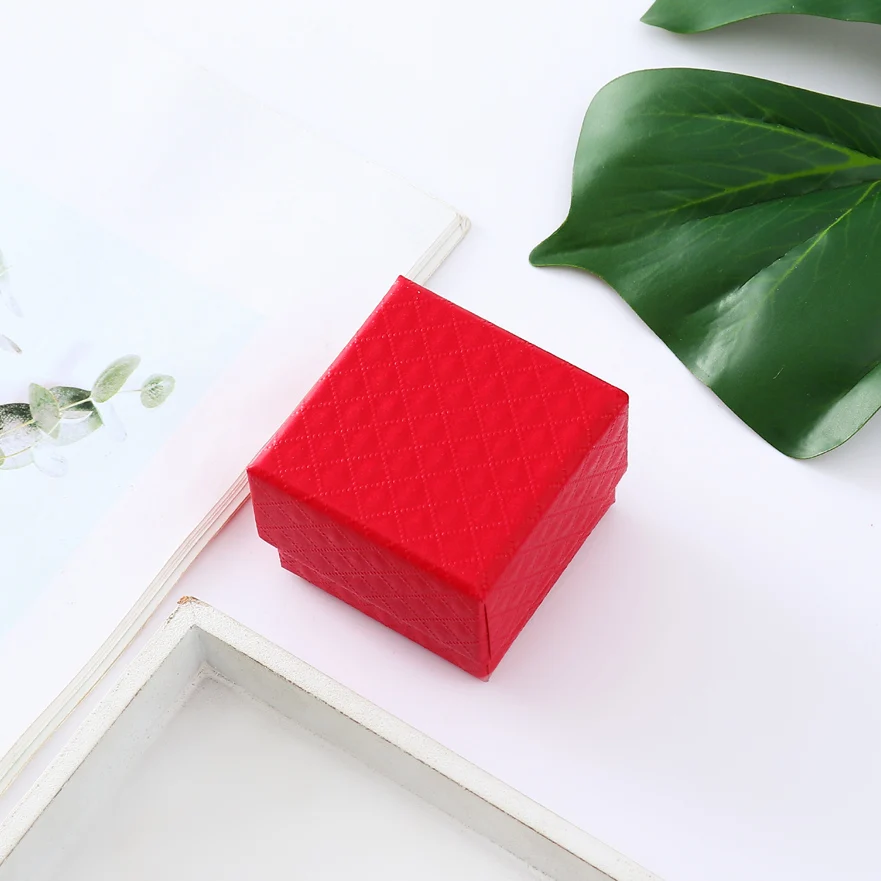 Square Jewelry Organizer Storage Gift Box Necklace Earrings Ring Box Paper Jewellry Packaging Container Black Red White Navy