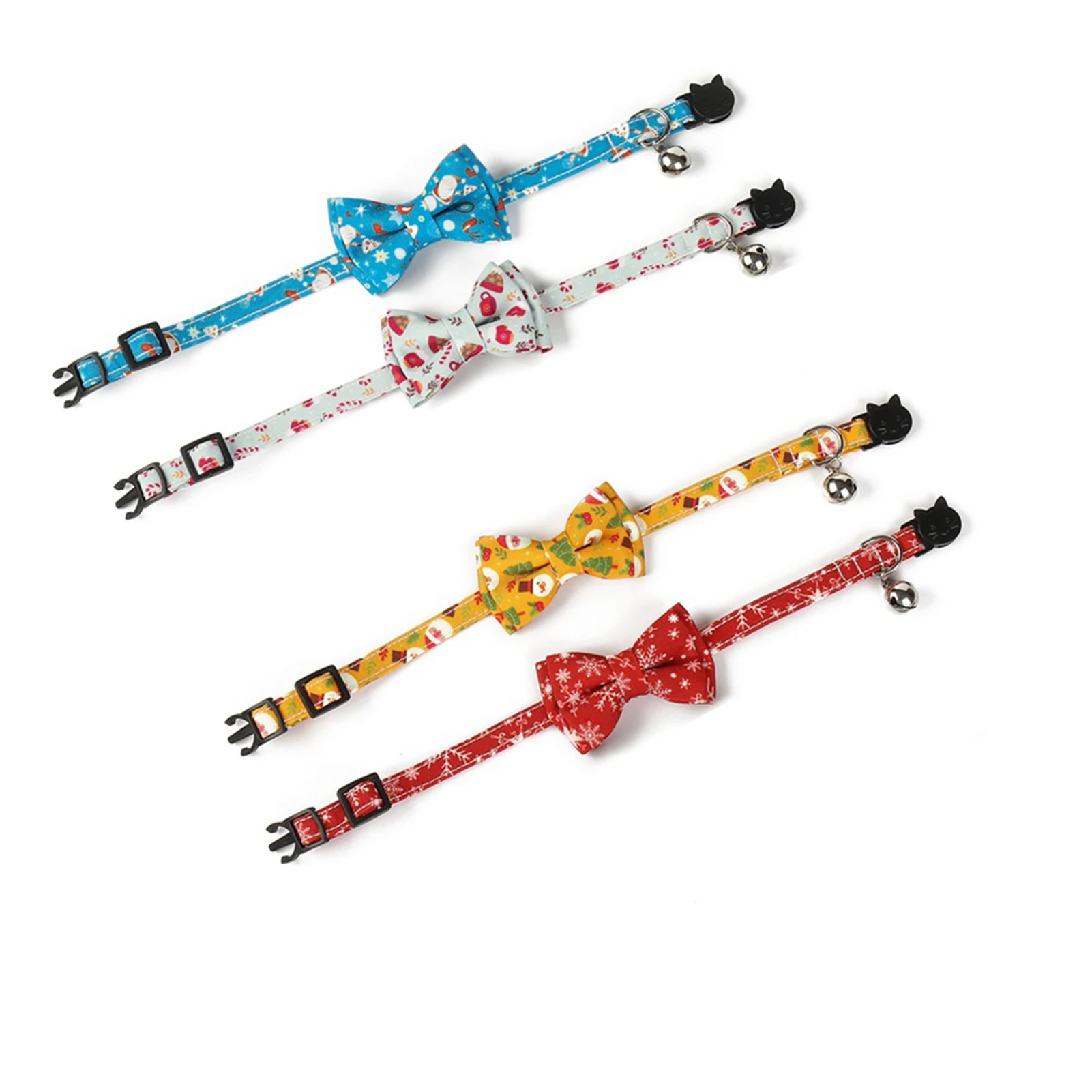 Рождественский праздник для питомца кота ошейник регулируемый галстук бабочка