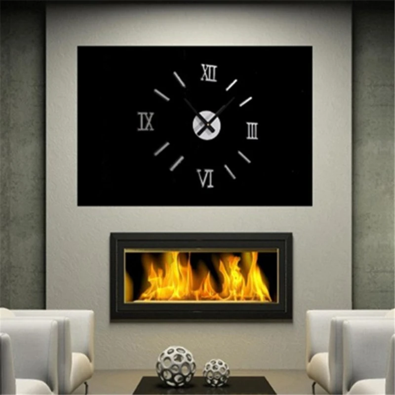 Настенные часы в римском стиле современные DIY домашние 3D наклейки на стену