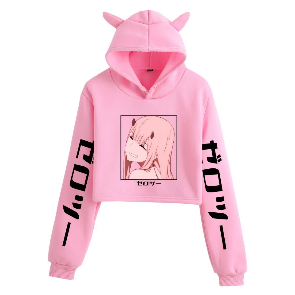 Ноль два 002 с персонажами из мультфильмов худи кошачьими ушами толстовка женская