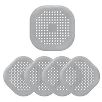 hot sv flat drain hair catcher 5 pack square silicone drain cover with suction cups shower drain filter protection hair trap