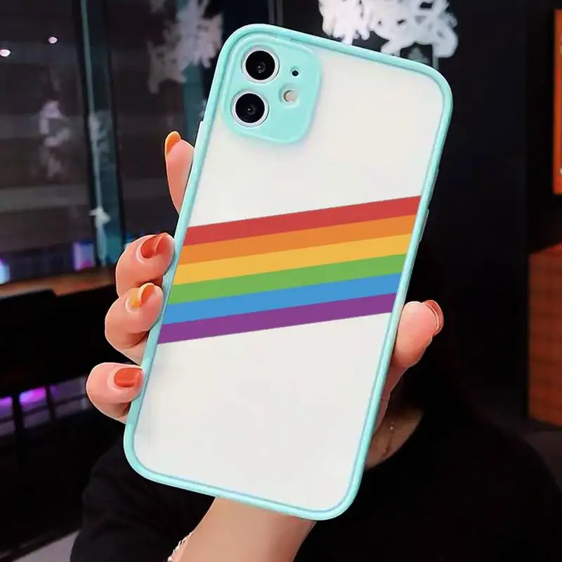

Rainbow colour pattern Customer Quality Phone Cases Matte For iPhone 12 Mini 11 Pro XR XS Max 7 8 Plus X Hard PC Back Cover
