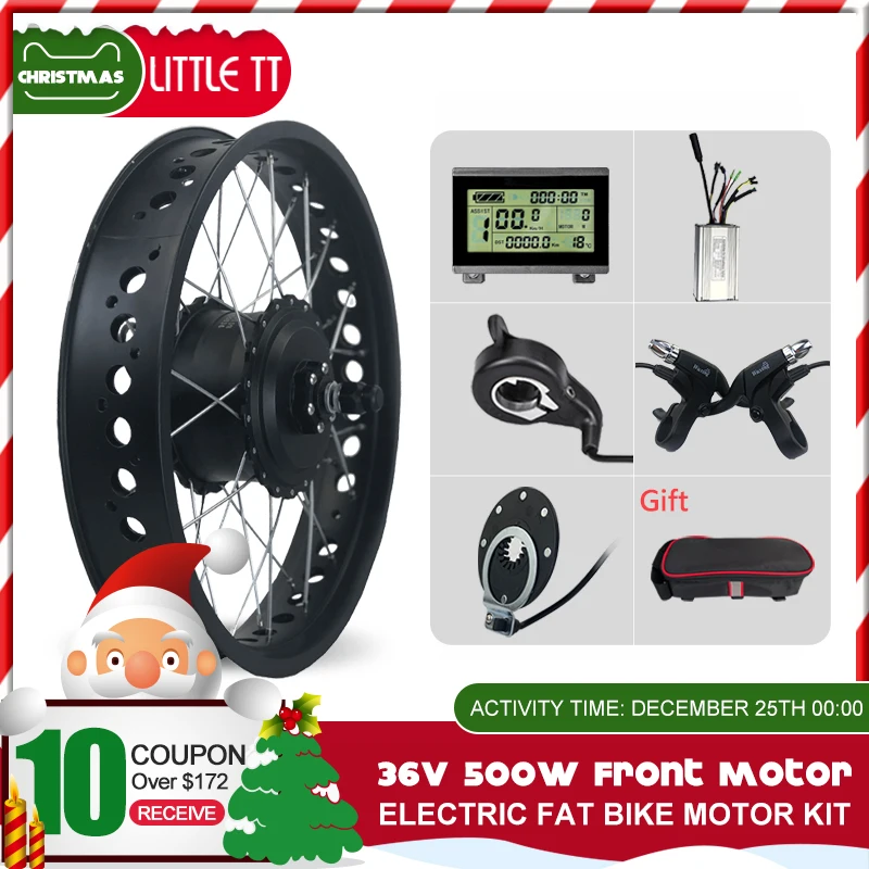 Snow Electric Bicycle Conversion Kit 20 26 inch 36V 500W Front Brushless Hub Motor Wheel 4 color for Fat Bike | Спорт и развлечения