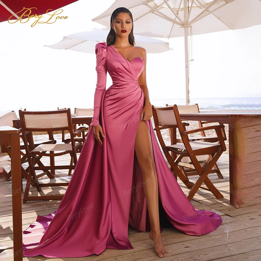 One Shoulder Evening Dress Long Sleeve Pleated Prom Formal Party Gown Christmas celebrity dress | Свадьбы и торжества
