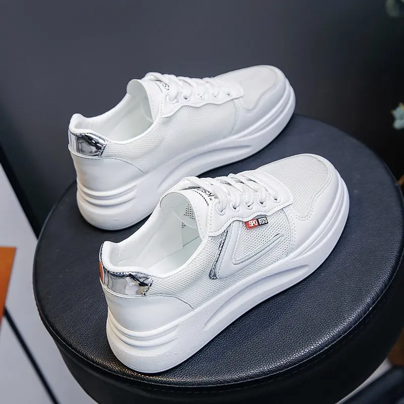 

Туфли женские белые однотонные, на весну и лето, тонкие, дышащие, повседневные