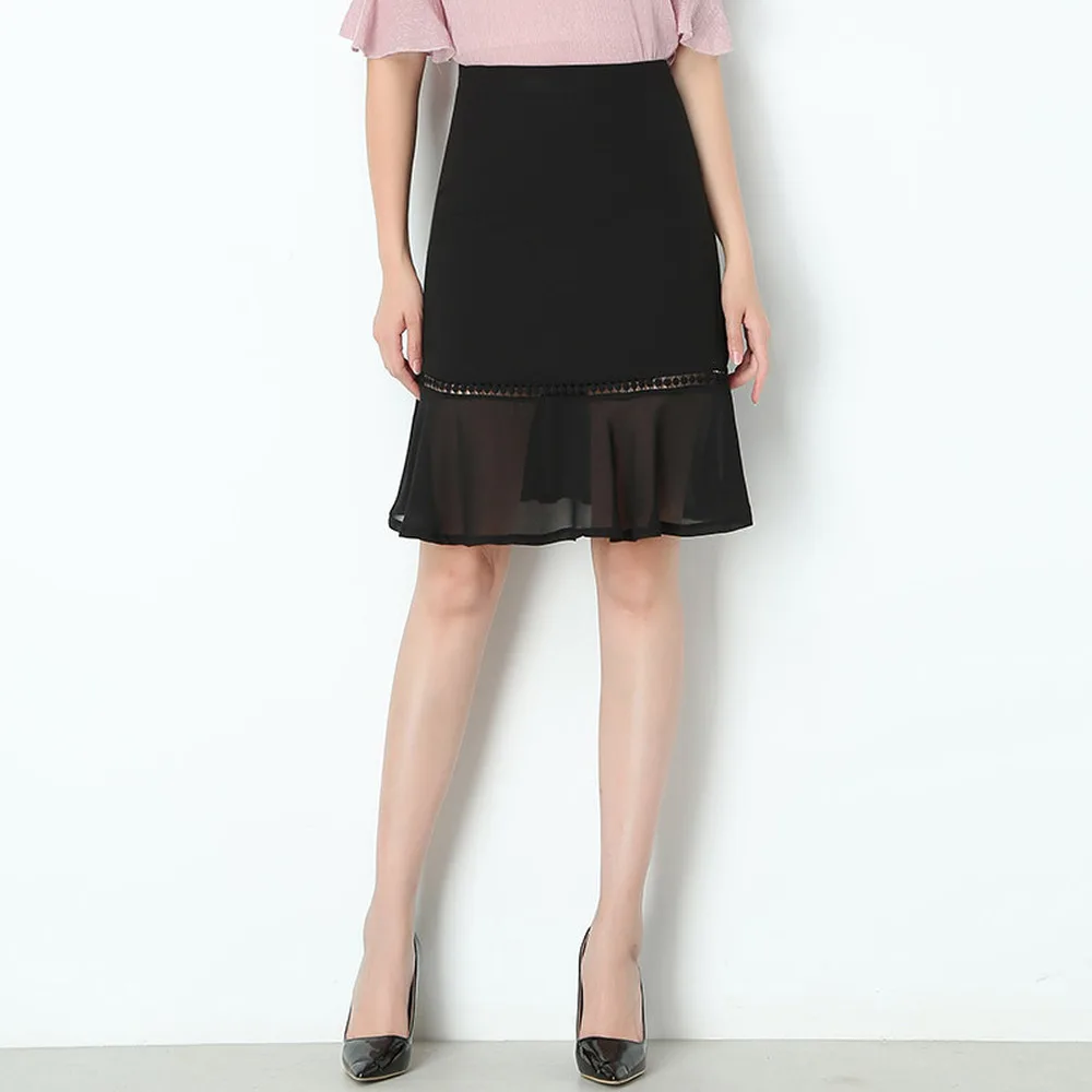 

2020 Fashion New Summer Women Chiffon Plus Size High Waist Floral Printed Skirt Lady Temperament A-Line Irregular Ruffles Skirts