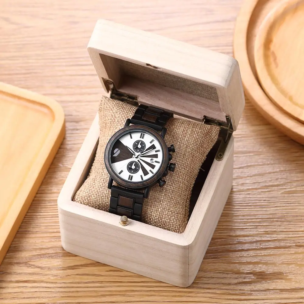 

Shifenmei Wooden Men Watches Chronograph Quartz Wristwatch Men's Sports Watch Brand Top Luxury Wood Watch Male Relogio Masculino