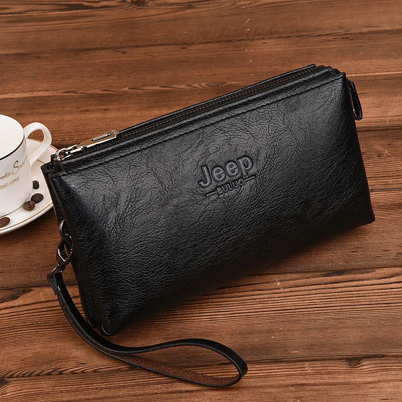 

KYYSLO Long Wallet Men Large Capacity Hand Bag for Men Pu Leather European and American Fashion Casual Wild Male Purse