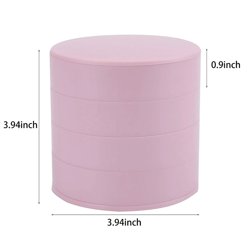 

Jewelry Organizer Boxes, 4-Layer Rotatable Jewelry Storage Tray for Rings Earrings Necklaces Bracelets (Pink,2Pcs)