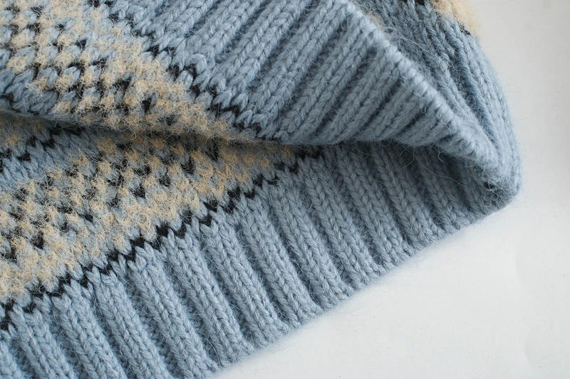 

HWLZLTZHT Women Cute Jacquard Animal Knit Sweater 2021 Long Sleeve O Neck Soft Knitted Top Woman Chic Vintage Ribbed Pullover