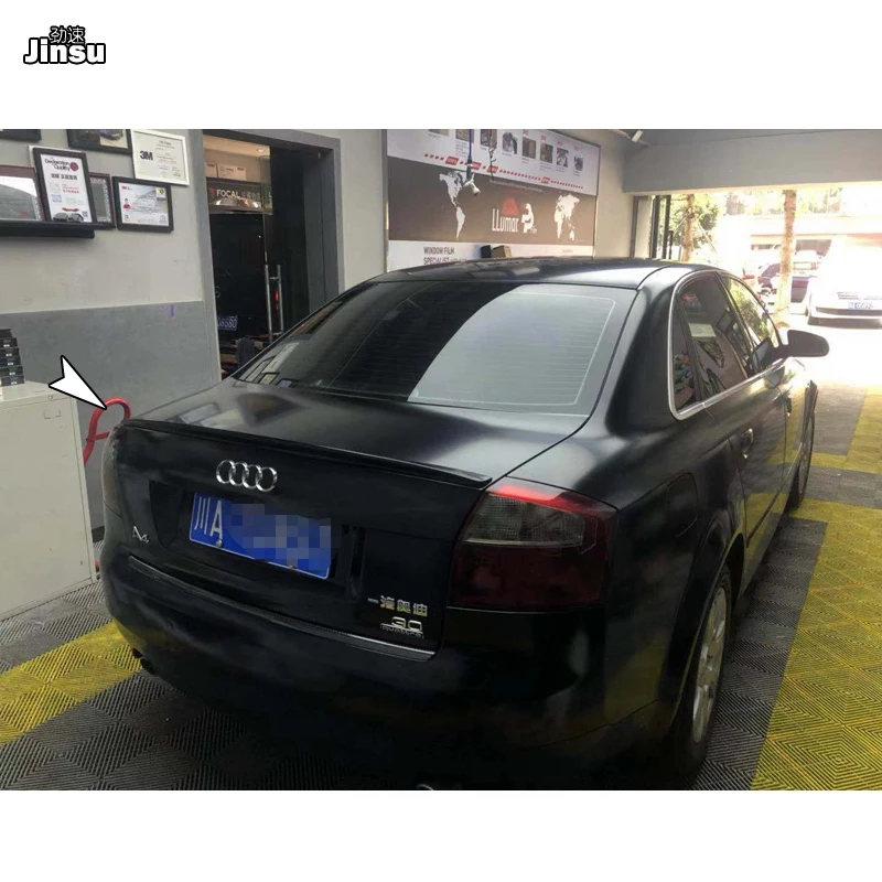 S Line стиль спойлер заднего багажника крыла для AUDI A4 B6 B7 2003 2008 седан PU серый праймер