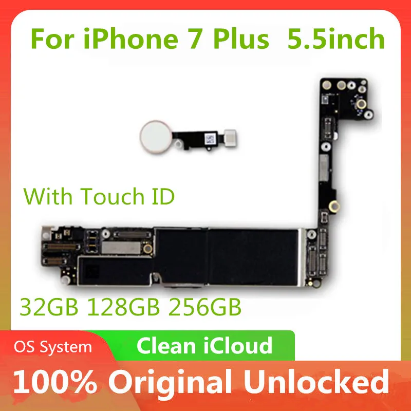 Заводская разблокированная материнская плата для iphone 7 Plus с/без Touch ID