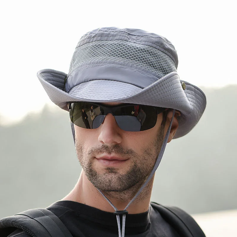 Кепка мужская Складная с широкими полями и защитой от УФ лучей|Мужские шляпы