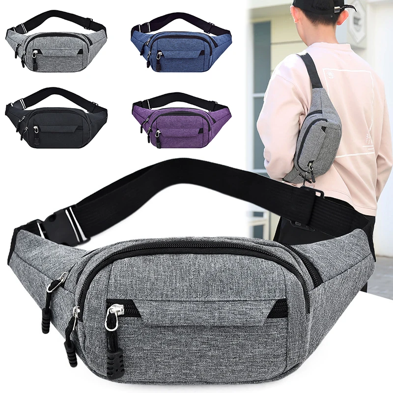 

Men Waist Bag Pack Purse Casual Canvas Phone Belt Bag Pouch Women's Canvas Travel Phone Bag Fanny Banana Bag Hip