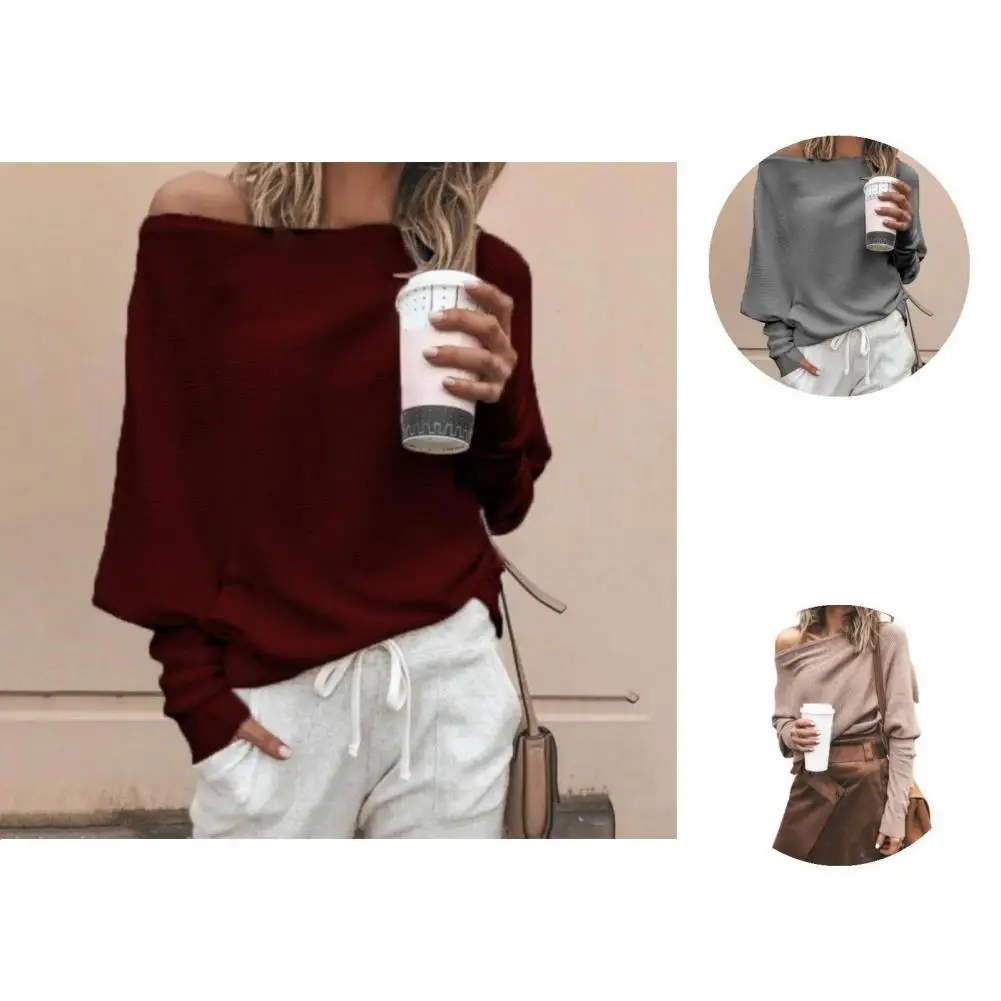 

Pullover Blouse Charming Breathable Lightweight Slash Neck Women Blouse Streetwear Pullover Top Party Blouse