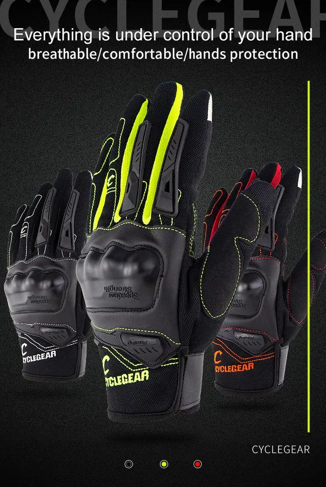 

1 Pair Motorcycle Riding Gloves Anti-slip Anti-fall Racing Knight Gloves Touchscreen Safe Gloves Unisex