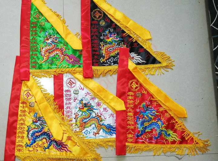 Taoist flag five флаг с драконом Ying army лошадью color Lingqi двусторонний Вышитый Флаг | Дом и