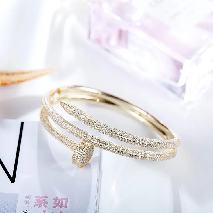 Роскошные брендовые ювелирные изделия из серебра 925 пробы двойной круг браслет