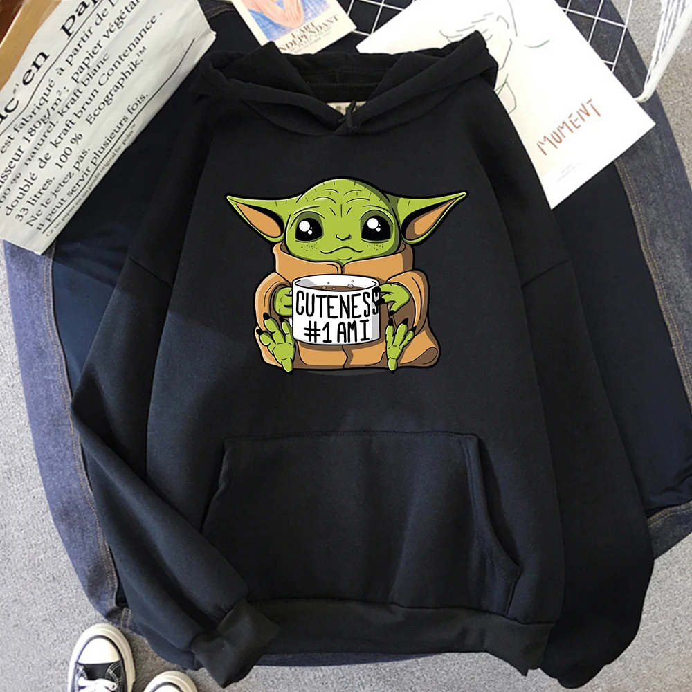 

Kawaii Funny Baby Yoda Hoodie Mens Disney Fashion Print Sweatshirts Hot Sale Fleece Warm Hoodies Hip Hop Casual Men Streetwear