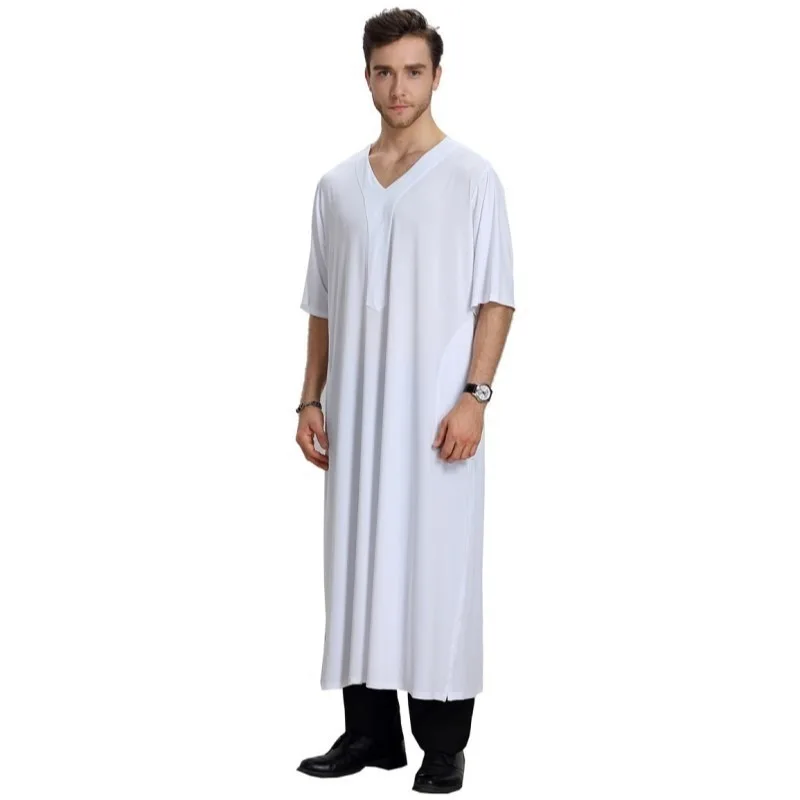 Летняя мужская мусульманская кафтан средняя Восточная одежда эластичность Jubba