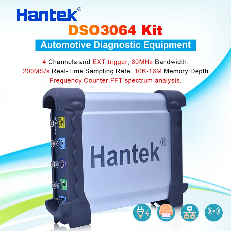 Hantek DSO3064 автомобильный осциллограф набор для диагностики автомобиля 4 канала USB 2 0