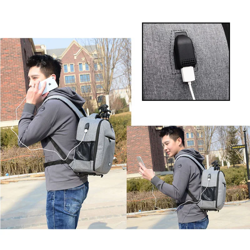 new arrival photography backpack with comparment usb charger shoulder bag for dslr digital cameras lens tripod acessories free global shipping