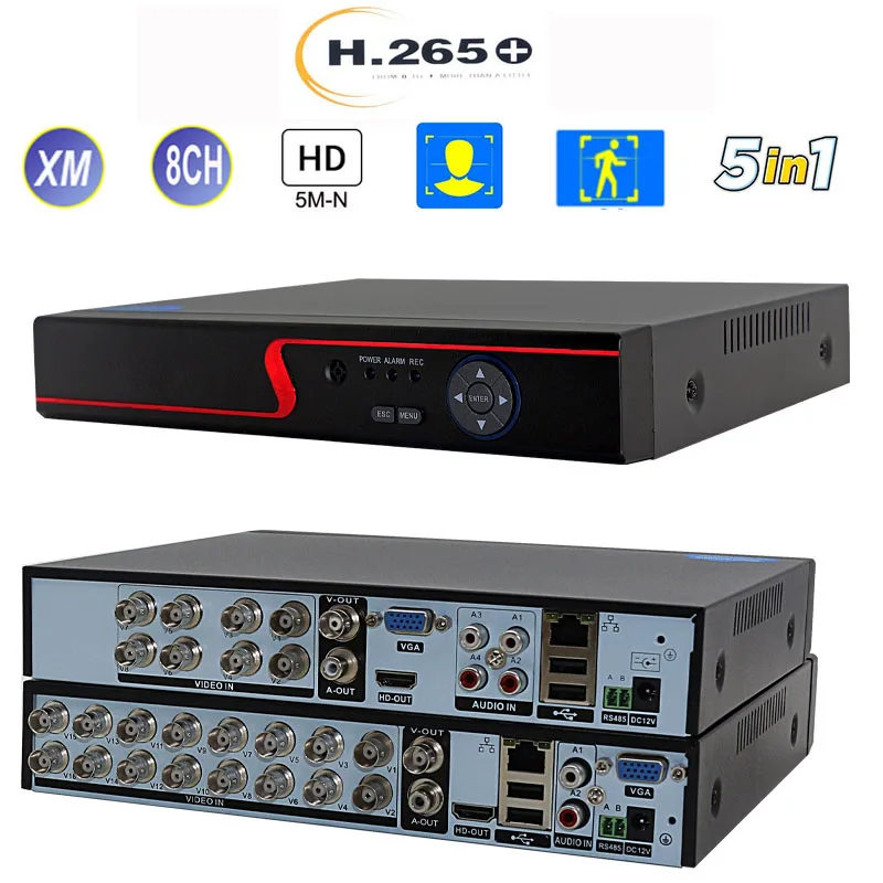 видеорегистратор 3 в 1 8CH 16CH H.265 + DVR 5M-N 4MP 1080P CCTV видео Регистраторы для AHD CVBS