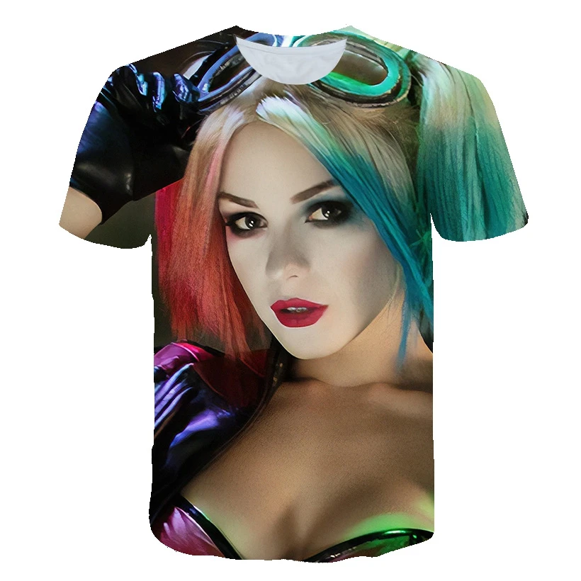 

Sexy 3D printed short-sleeved shirts men's and women's T-shirts beautiful girls tops O-neck T-shirts plus size summer new 2021