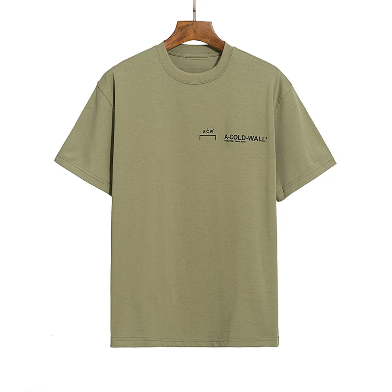 

2021 ACW new fashion Solid color letters short-sleeved men and women couple loose T-shirt high street hip-hop