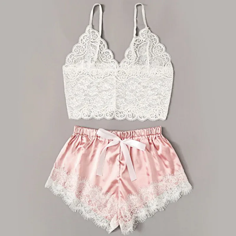 

2020 Women Sexy Bra Set Ladies Sexy Lace Comfortable Polyester Sleepwear Underwear Tops Briefs Sets Lenceria Biquini