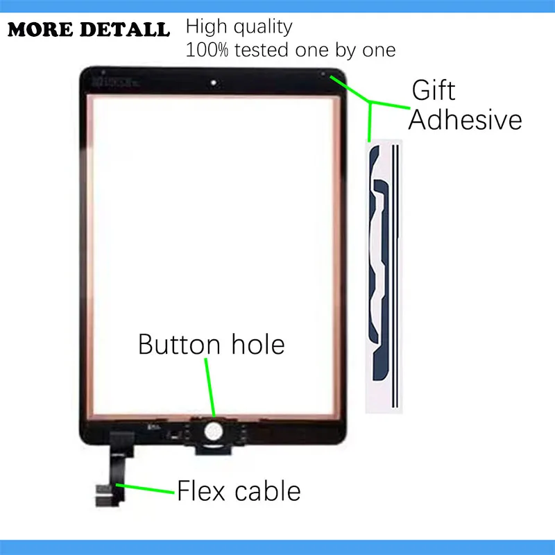 

New Tablet Touch Screen For iPad Air2 Air 2 A1566 A1567 Display LCD Outer Digitizer Front Touch Glass Panel Replacement
