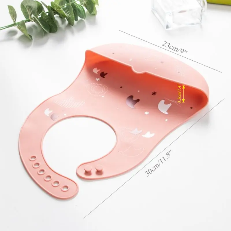 

Baby Newborn Cartoon Bibs Waterproof Food Grade Silicone Feeding Saliva Towel