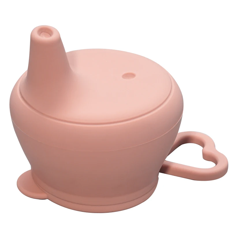 

Food Grade Silicone Baby Feeding Mug Lid Fashion Infant Drinkware Sippy Cups For Toddlers & Kids With Straw Cup