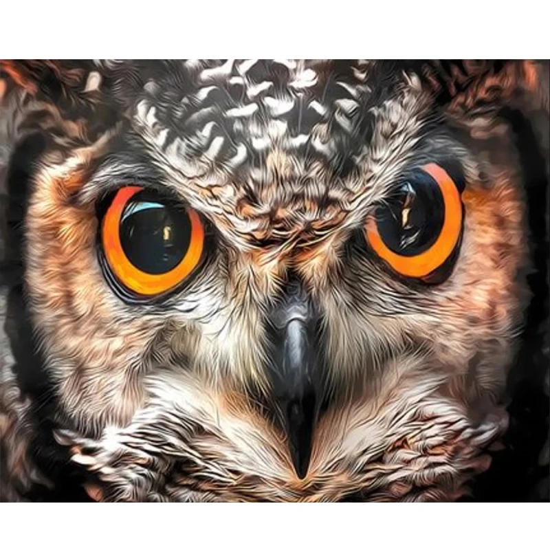 

Dropshipping Owl DIY Oil Painting By Numbers Winrer Landscape Home Decor Acrylic Paint Drawing By Numbers Snow Christmas Gift