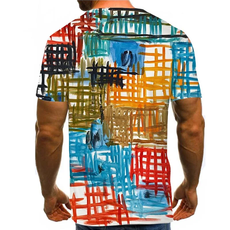 

Men Graphic T Shirts Round Neck 3D Print Short Sleeve Daily Tops Rainbow Tees