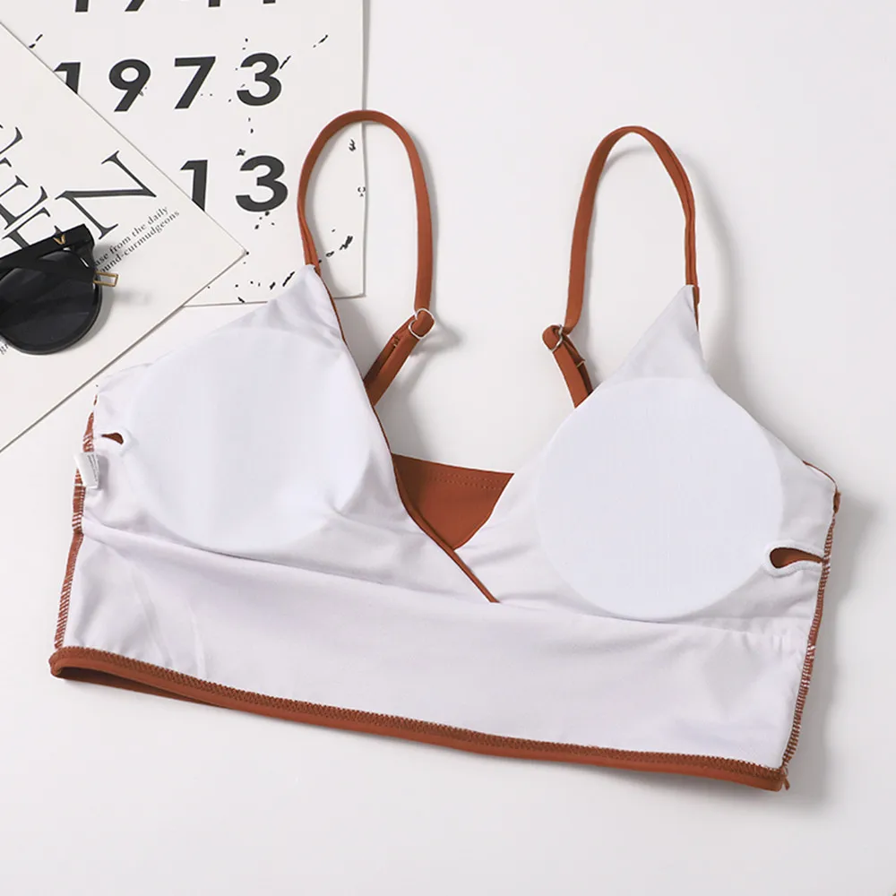 

2021 Sexy Cross Bikini Women Swimsuit Female Push Up Swimwear Solid Bikini Set Brazilian Bather Bathing Suits Summer Beach Wear