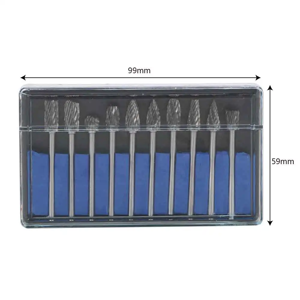 

NICEYARD 10pc/Set 3mm Rotary Tungsten Steel Cutter Carving Tool Glass Diamond for Metal Woodworking Carbide Burrs Drill Bit Set