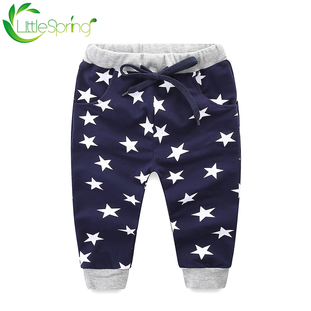 LittleSpring/длинные штаны для маленьких детей Весенне осенние повседневные махровые