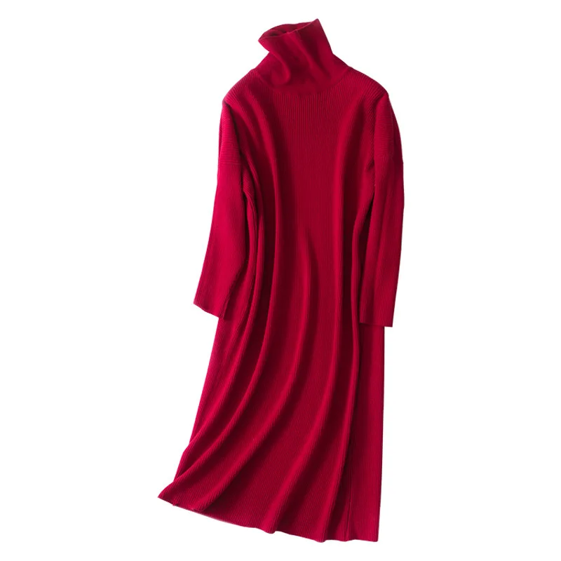 

Autumn and winter cashmere dress long slim sweater female knit slimming skirt wool over the knee