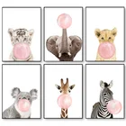 Настенная картина для детской комнаты в виде розового слона