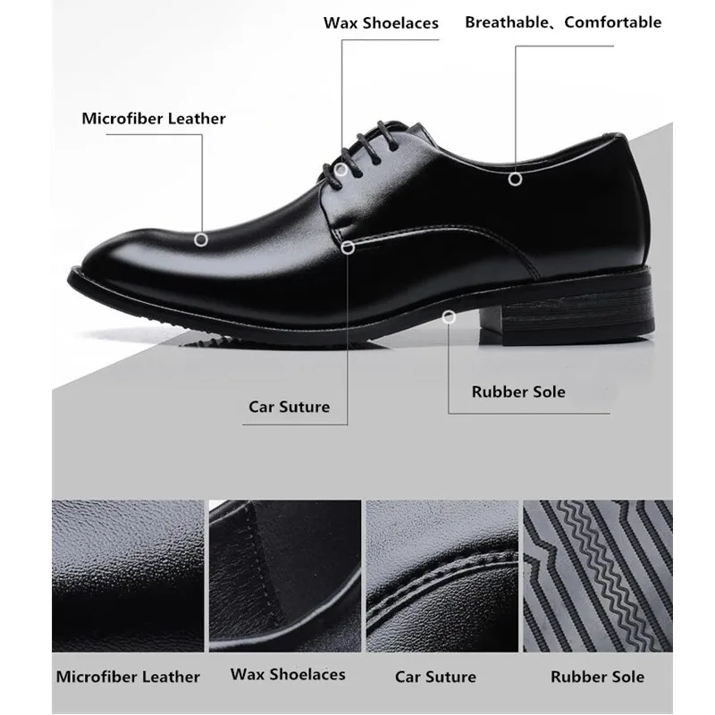 Роскошные мужские оксфорды в деловом стиле повседневная обувь из искусственной