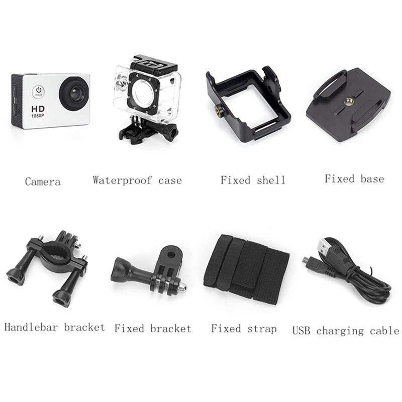 

2 Set 480P Motorcycle Dash Sports Action Video Camera Motorcycle Dvr Full Hd 30M Waterproof-Silver & Blue