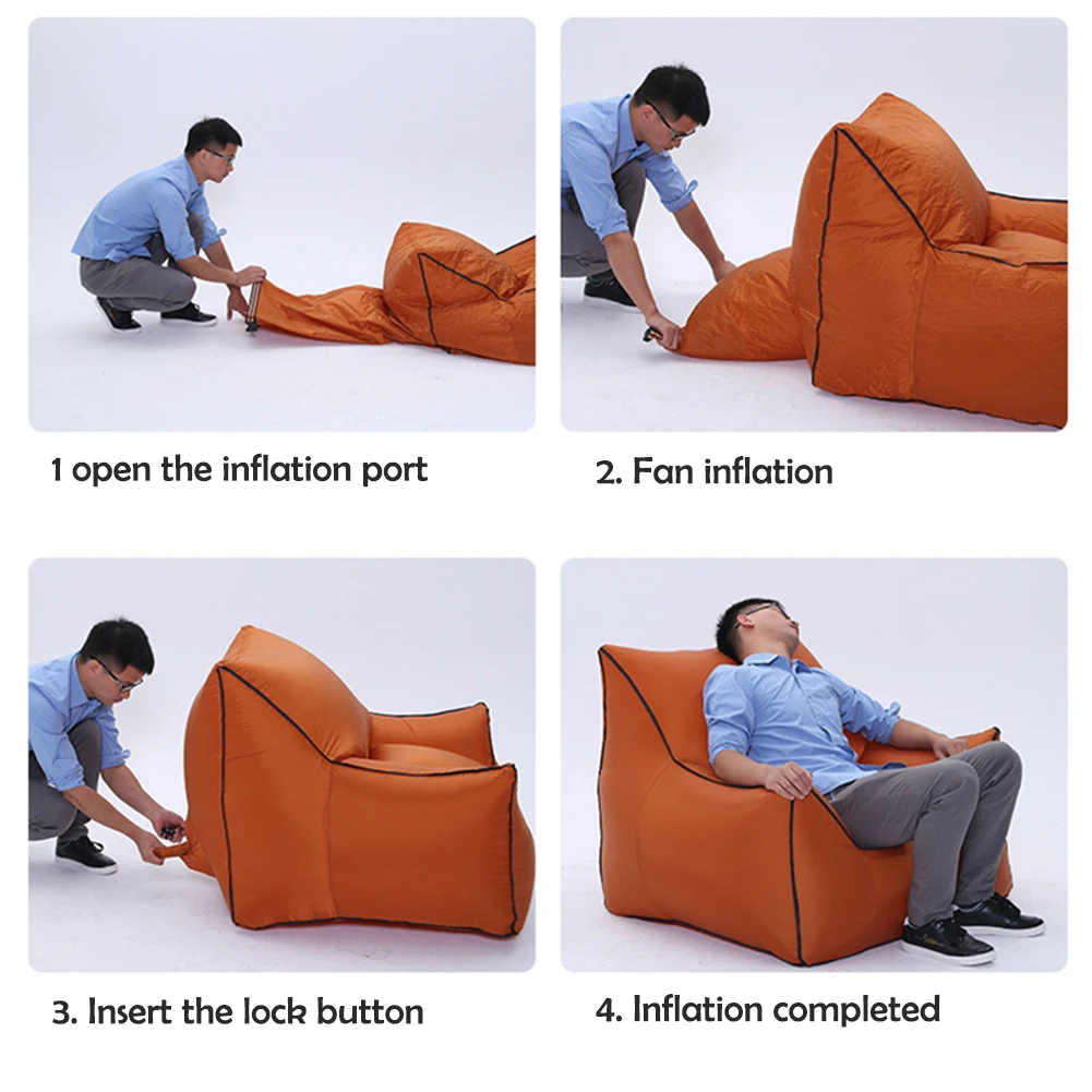 

Outdoor Camping inflatable Sofa Lazy Bag Portable Ultralight Floating Lounger Trending Beach Bag Folding Sleeping Air Bed