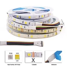 12V 24V RGBCCT Светодиодные ленты светильник SMD5050 60 светодиодовм полоса 12V 24V гибкие светодиодные ленты, Водонепроницаемый строка веревка для украшения 5 м