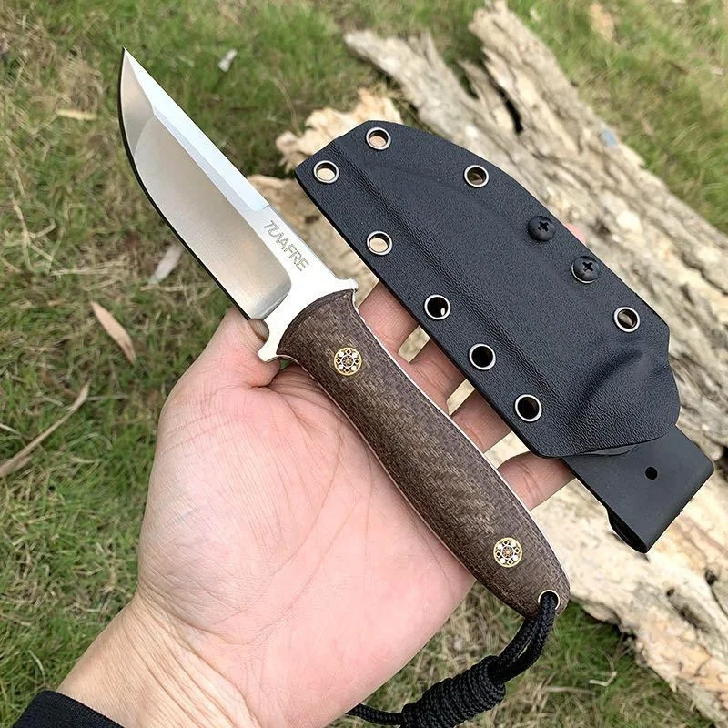 

Wilderness Survival High Hardness Handle Steel Outdoor Adventure Camping Knife Self Defense K Sheath Military Straight Knife