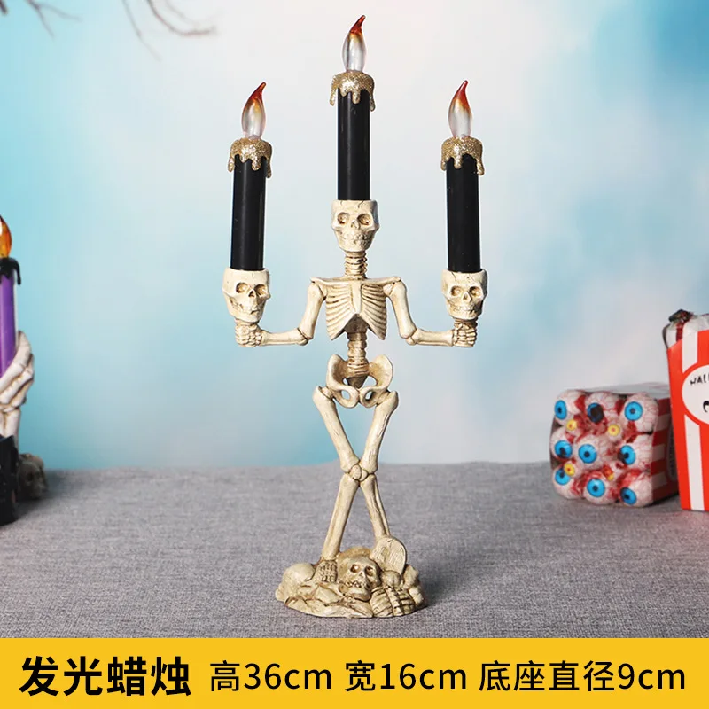 Хэллоуин огни в форме черепа подсвечники LED фестиваль свеча светящиеся Бар
