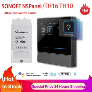 Умный настенный переключатель Sonoff NSPanel Th16 Th10, контроль температуры и влажности, Wi-Fi, термостат, умный переключатель