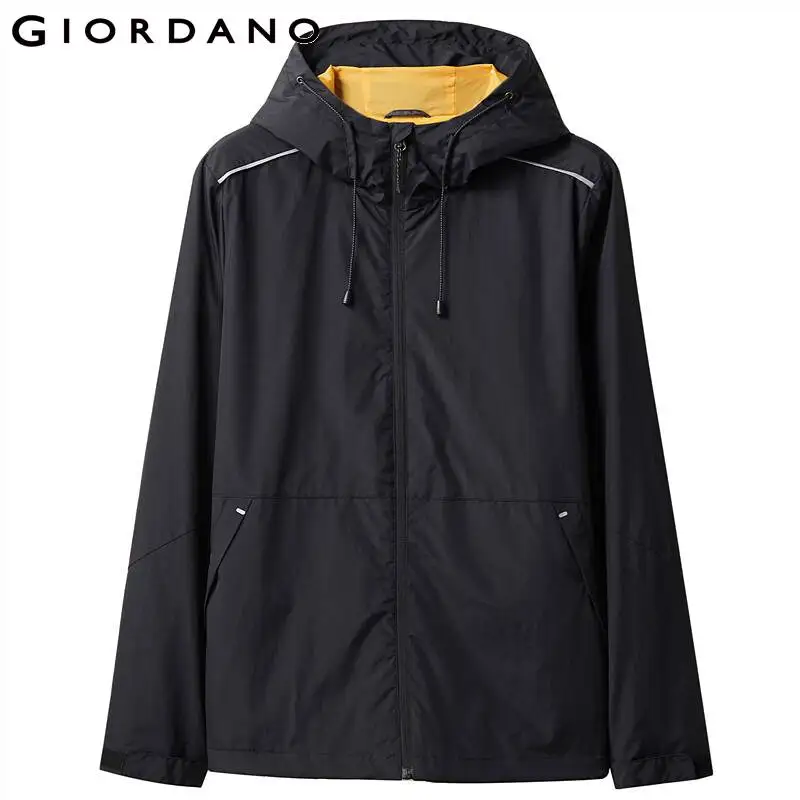Giordano мужская куртка ветровка с капюшоном и застежкой на молнии данная модель