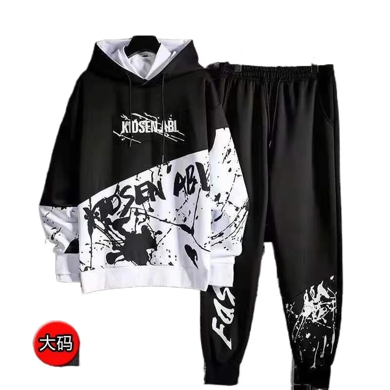 

Пуловер с капюшоном на весну, осень и зиму, новый модный спортивный повседневный мужской костюм из куртки и брюк