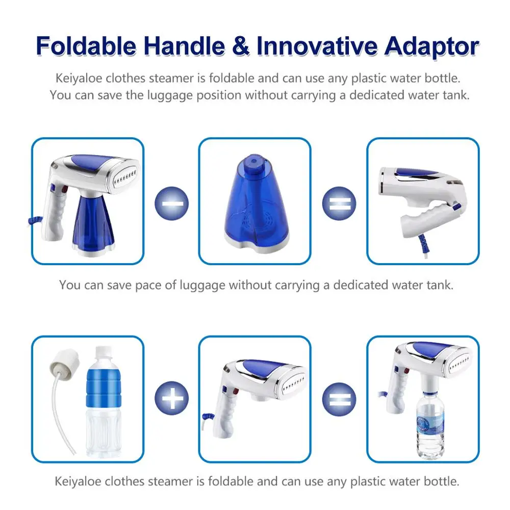 

2020 New Handheld Steamer 1600W Powerful Garment Steamer Portable Fast-Heat Steam Iron Ironing Machine for Home Travel